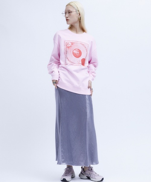 THINGS THAT MATTER（シングス ザット マター）の「BACK SLIT  ACETATE SATIN MAXI SKIRT / バックスリットアセテートサテンマキシスカート（スカート・レディース・ブラック/ライトベージュ/グレー/ラベンダー/ミント/パープル/ブラウン・1/2）」の9枚目の写真