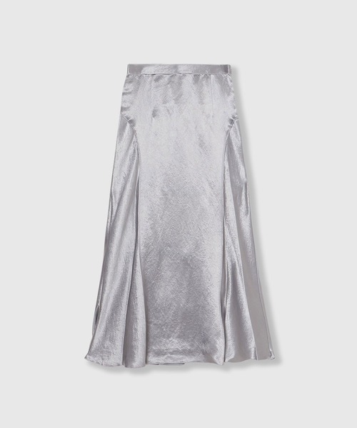 THINGS THAT MATTER（シングス ザット マター）の「BACK SLIT  ACETATE SATIN MAXI SKIRT / バックスリットアセテートサテンマキシスカート（スカート・レディース・ブラック/ライトベージュ/グレー/ラベンダー/ミント/パープル/ブラウン・1/2）」の20枚目の写真
