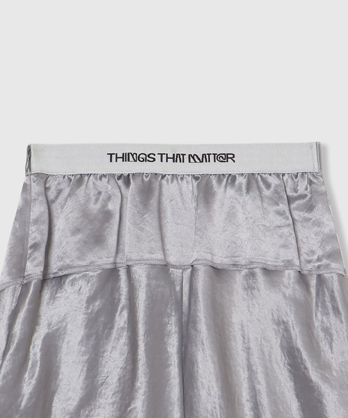 THINGS THAT MATTER（シングス ザット マター）の「BACK SLIT  ACETATE SATIN MAXI SKIRT / バックスリットアセテートサテンマキシスカート（スカート・レディース・ブラック/ライトベージュ/グレー/ラベンダー/ミント/パープル/ブラウン・1/2）」の22枚目の写真