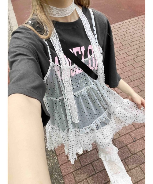 WC(ダブル シー)の「ドットシアーミニキャミワンピース(ワンピース・レディース・ブラック/ホワイト・FREE)」の18枚目の写真