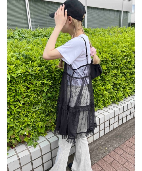 WC(ダブル シー)の「ドットシアーミニキャミワンピース(ワンピース・レディース・ブラック/ホワイト・FREE)」の13枚目の写真