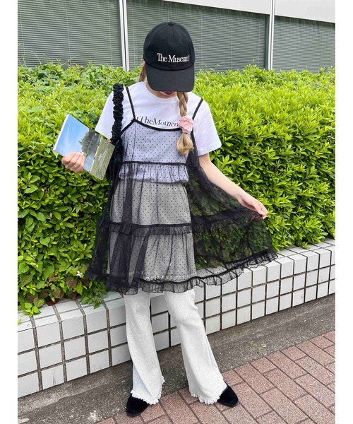 WC(ダブル シー)の「ドットシアーミニキャミワンピース(ワンピース・レディース・ブラック/ホワイト・FREE)」の12枚目の写真