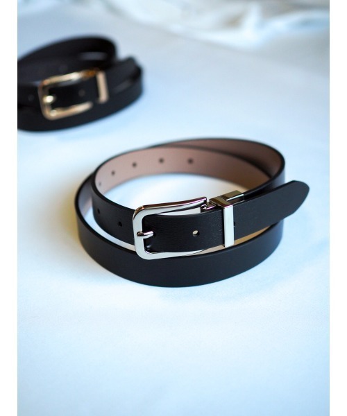 Lien Select（リエンセレクト）の「リバーシブルレザーベルト 本革（ベルト・レディース・ブラウン系1/ブラック系2/ブラック系1/ブラック系3・FREE）」の3枚目の写真