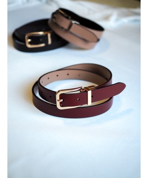 Lien Select（リエンセレクト）の「リバーシブルレザーベルト 本革（ベルト・レディース・ブラウン系1/ブラック系2/ブラック系1/ブラック系3・FREE）」の4枚目の写真