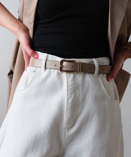 Lien Select（リエンセレクト）の「リバーシブルレザーベルト 本革（ベルト・レディース・ブラウン系1/ブラック系2/ブラック系1/ブラック系3・FREE）」の8枚目の写真