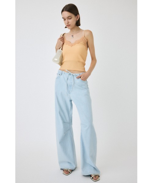 セール】【セットアップ対応】LACE TRIM RIB キャミソール