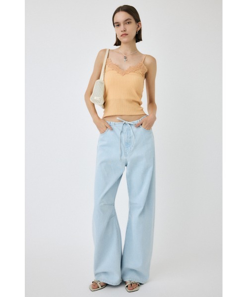 MOUSSY（マウジー）の「【セットアップ対応】LACE TRIM RIB キャミソール（キャミソール・レディース・オレンジ系その他/ブラック/オフホワイト・FREE）」の7枚目の写真