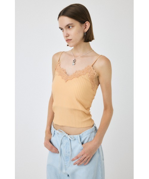 MOUSSY（マウジー）の「【セットアップ対応】LACE TRIM RIB キャミソール（キャミソール・レディース・オレンジ系その他/ブラック/オフホワイト・FREE）」の9枚目の写真