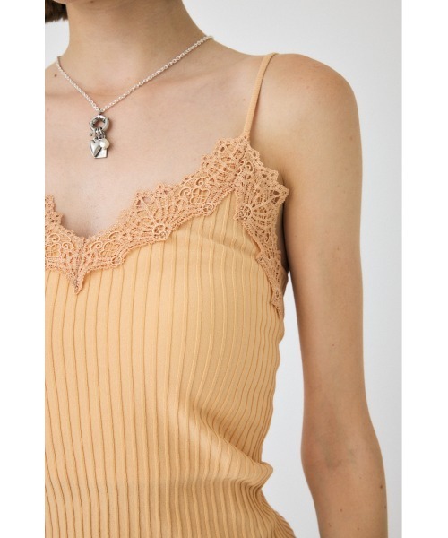 セール】【セットアップ対応】LACE TRIM RIB キャミソール