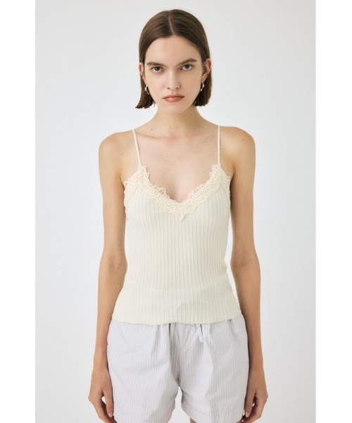 セール】【セットアップ対応】LACE TRIM RIB キャミソール セール】【セットアップ対応】LACE TRIM RIB キャミソール