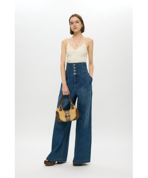 MOUSSY（マウジー）の「【セットアップ対応】LACE TRIM RIB キャミソール（キャミソール・レディース・オレンジ系その他/ブラック/オフホワイト・FREE）」の21枚目の写真