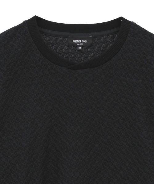 MEN'S BIGI(メンズビギ)の「シャーリングジャカードロングスリーブTシャツ(Tシャツ/カットソー・メンズ・ネイビー/ホワイト/ワイン/ブラック・04/02/01/03)」の5枚目の写真
