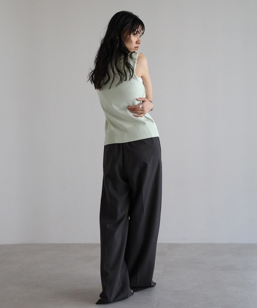 ENC(エンク)の「【動画あり】nuance button summer knit vest / 変形釦サマーニットベスト(ベスト・レディース・ミント/ライトイエロー/ライトブラック/アイボリー・FREE)」の20枚目の写真