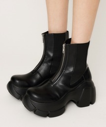 スライSLY ロングブーツ 黒 SQUARE TOE KNEE BOOTS スクエア トゥニー ブーツ ロングブーツ