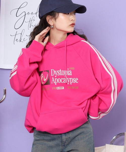 NERDY（ノルディ）の「アポカリプスフーディ（パーカー・メンズ・ピンク/グリーン/ブラック/ネイビー・M/S/L）」の4枚目の写真