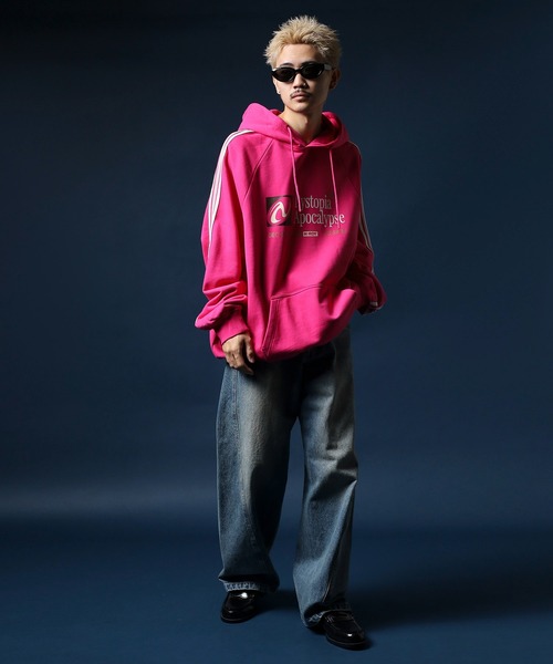 NERDY（ノルディ）の「アポカリプスフーディ（パーカー・メンズ・ピンク/グリーン/ブラック/ネイビー・M/S/L）」の6枚目の写真