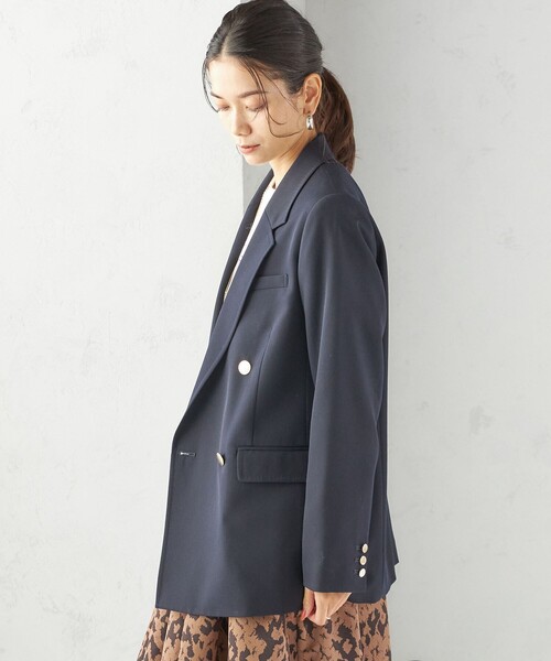 SHIPS（シップス）の「ウール ギャバジン ダブル ブレスト ジャケット（テーラードジャケット・レディース・ダークグレー/ネイビー・38/36/40）」の22枚目の写真
