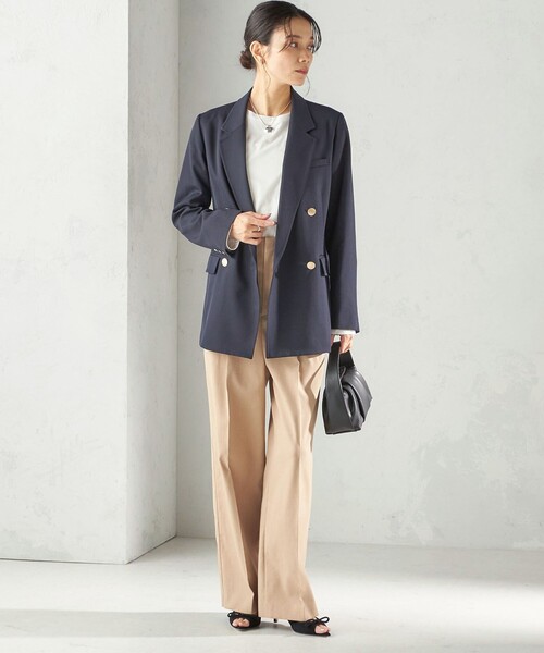 SHIPS（シップス）の「ウール ギャバジン ダブル ブレスト ジャケット（テーラードジャケット・レディース・ダークグレー/ネイビー・38/36/40）」の20枚目の写真