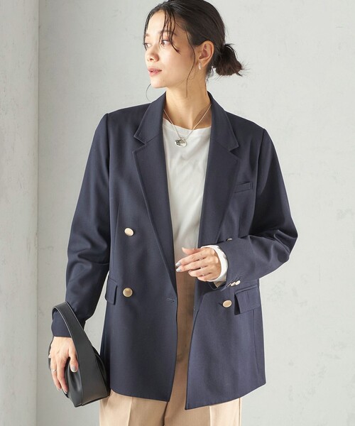 ウール ギャバジン ダブル ブレスト ジャケット（テーラードジャケット