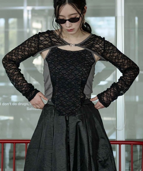 セール】2p lace bolero レースボレロキャミソール（アンサンブル