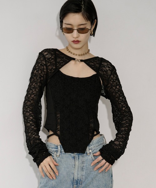 Ezick 2ピースレースボレロキャミソール 2p lace bolero レースボレロキャミソール（アンサンブル