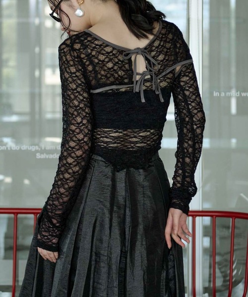Ezick(エジック)の「2p lace bolero レースボレロキャミソール(アンサンブル・レディース・グレー/ブラック/ブラック系その他・FREE)」の22枚目の写真