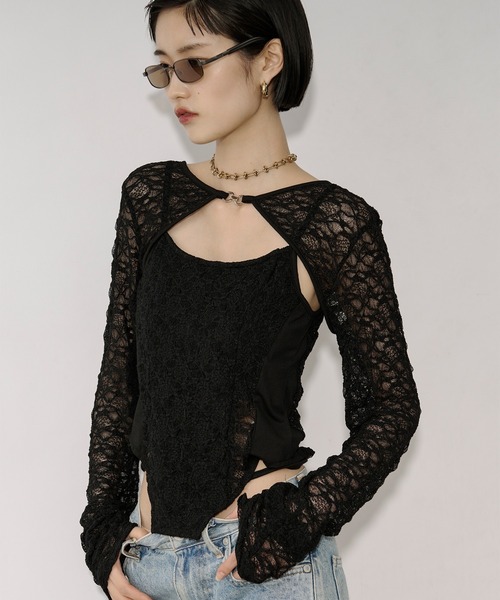 アンサンブル 2p lace bolero レースボレロキャミソール Ezick アンサンブル 2p lace bolero レースボレロキャミソール
