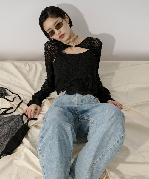 2p lace bolero レースボレロキャミソール（アンサンブル