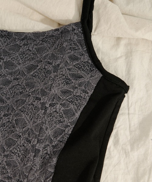 Ezick(エジック)の「2p lace bolero レースボレロキャミソール(アンサンブル・レディース・グレー/ブラック/ブラック系その他・FREE)」の5枚目の写真