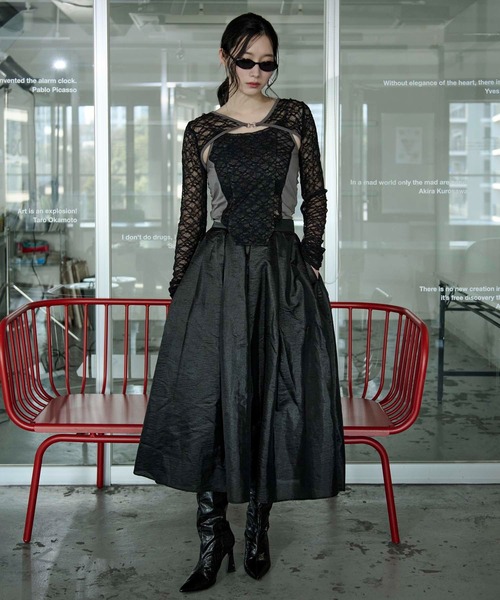 Ezick(エジック)の「2p lace bolero レースボレロキャミソール(アンサンブル・レディース・グレー/ブラック/ブラック系その他・FREE)」の21枚目の写真