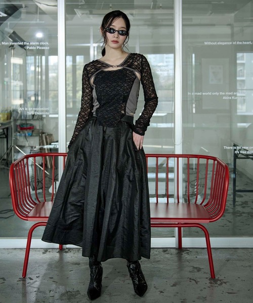Ezick(エジック)の「2p lace bolero レースボレロキャミソール(アンサンブル・レディース・グレー/ブラック/ブラック系その他・FREE)」の18枚目の写真
