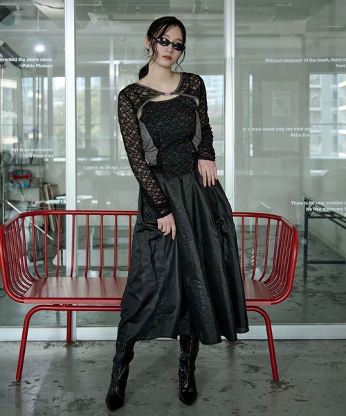 Ezick(エジック)の「2p lace bolero レースボレロキャミソール(アンサンブル・レディース・グレー/ブラック/ブラック系その他・FREE)」の9枚目の写真