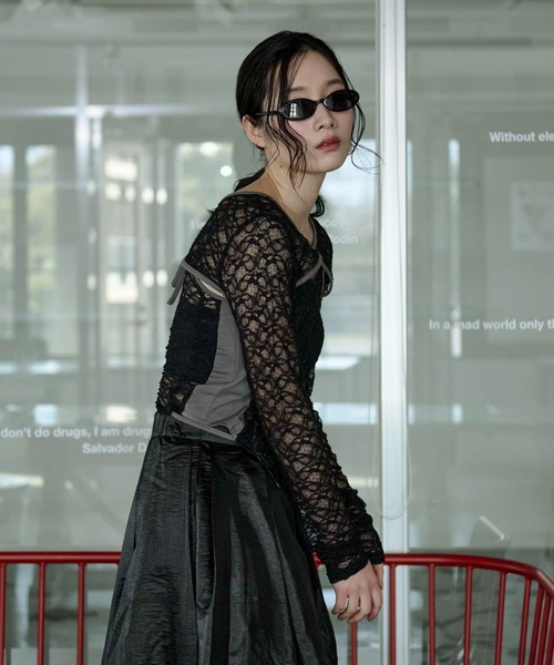 Ezick(エジック)の「2p lace bolero レースボレロキャミソール(アンサンブル・レディース・グレー/ブラック/ブラック系その他・FREE)」の14枚目の写真