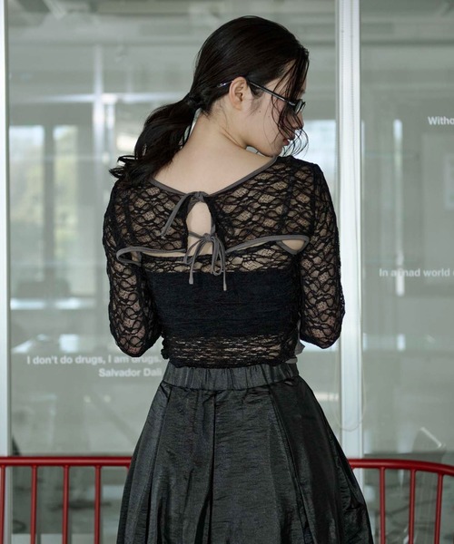 Ezick(エジック)の「2p lace bolero レースボレロキャミソール(アンサンブル・レディース・グレー/ブラック/ブラック系その他・FREE)」の15枚目の写真