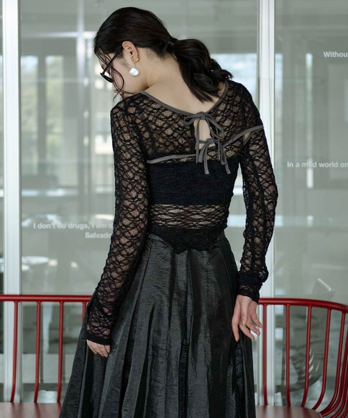 Ezick(エジック)の「2p lace bolero レースボレロキャミソール(アンサンブル・レディース・グレー/ブラック/ブラック系その他・FREE)」の16枚目の写真