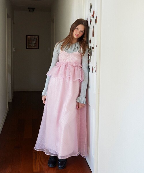 CAROLINA GLASER（カロリナ グレイサー）の「フリルリブ ニット プルオーバー（ニット/セーター・レディース・ブラック/グレー・ONE SIZE）」の4枚目の写真