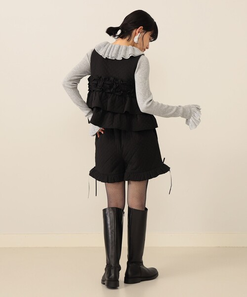 CAROLINA GLASER（カロリナ グレイサー）の「フリルリブ ニット プルオーバー（ニット/セーター・レディース・ブラック/グレー・ONE SIZE）」の9枚目の写真