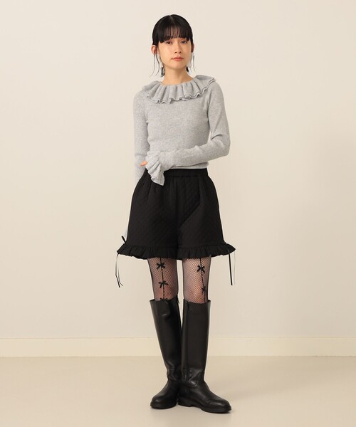 CAROLINA GLASER（カロリナ グレイサー）の「フリルリブ ニット プルオーバー（ニット/セーター・レディース・ブラック/グレー・ONE SIZE）」の10枚目の写真