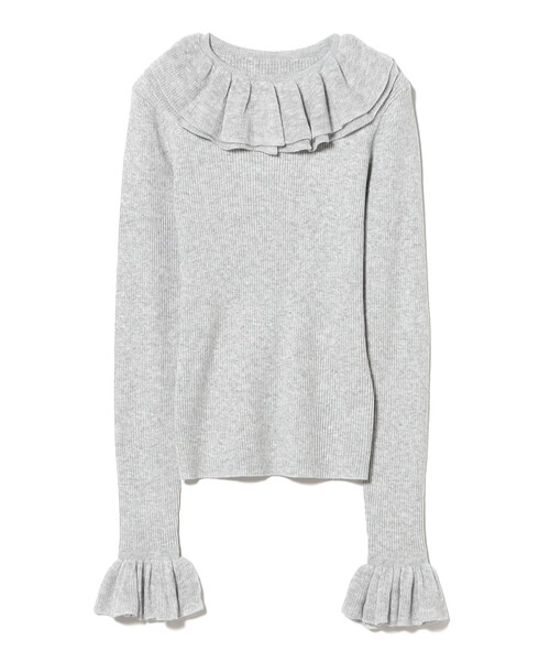 CAROLINA GLASER（カロリナ グレイサー）の「フリルリブ ニット プルオーバー（ニット/セーター・レディース・ブラック/グレー・ONE SIZE）」の18枚目の写真