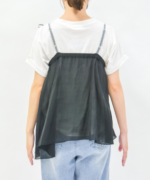 axes femme（アクシーズファム）の「ドレープフリルキャミビスチェ（Tシャツ/カットソー・レディース・ブラック/グリーン・FREE）」の9枚目の写真