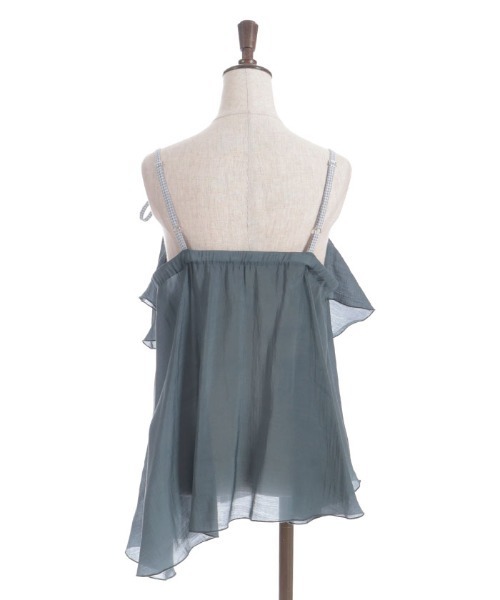axes femme（アクシーズファム）の「ドレープフリルキャミビスチェ（Tシャツ/カットソー・レディース・ブラック/グリーン・FREE）」の22枚目の写真