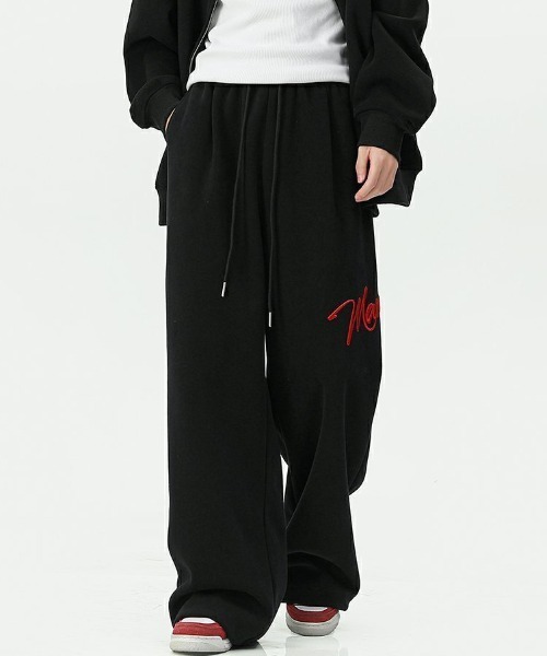 yuue' ( wear )(ユーイ)の「ロゴ刺繍スウェットワイドパンツ(スウェットパンツ・レディース・グレー/ブラック/アイボリー・FREE)」の10枚目の写真