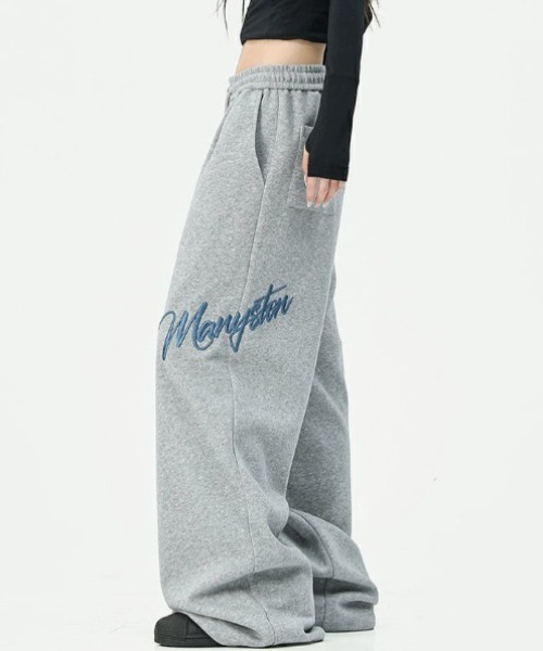 yuue' ( wear )(ユーイ)の「ロゴ刺繍スウェットワイドパンツ(スウェットパンツ・レディース・グレー/ブラック/アイボリー・FREE)」の15枚目の写真