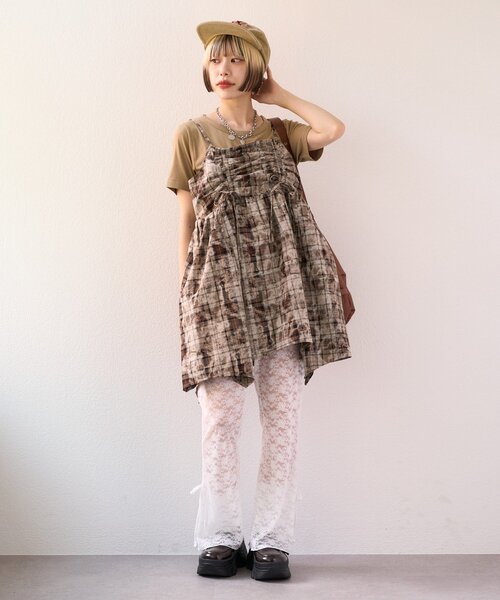 w closet（ダブルクローゼット）の「【25AW】クラッシュチェックキャミワンピ（シャツ/ブラウス・レディース・レッド/ブラック/ブルー・FREE）」の20枚目の写真