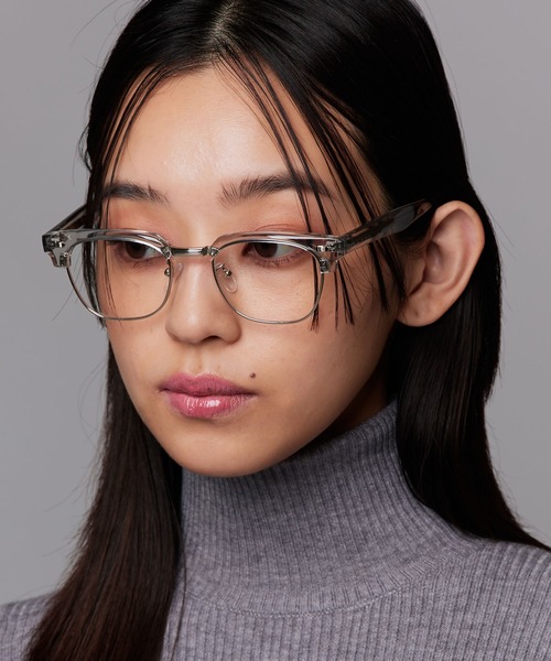 Narcissus（ナルシス）の「【ユニセックスデザイン】 ハーフリムメガネ　クリアレンズ（メガネ・レディース・ブラック/クリア・FREE）」の2枚目の写真