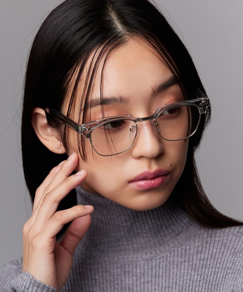 Narcissus（ナルシス）の「【ユニセックスデザイン】 ハーフリムメガネ　クリアレンズ（メガネ・レディース・ブラック/クリア・FREE）」の8枚目の写真