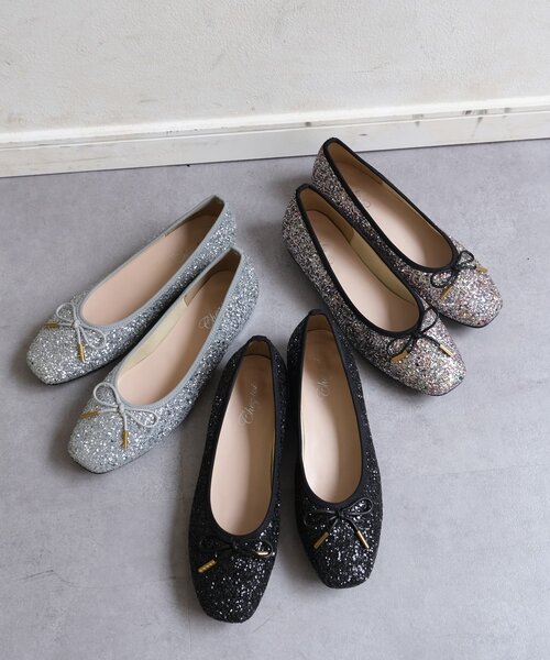 【美品】UAグリッターバレエシューズ 37 セール】グリッターバレエシューズ（バレエシューズ）｜Chez toi