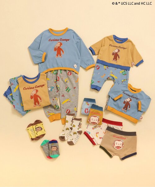 Ampersand（アンパサンド）の「【おさるのジョージ】総柄ソックス（ソックス/靴下・キッズ・オレンジ/ブラウン/グレー・12/15 /18/21）」の5枚目の写真