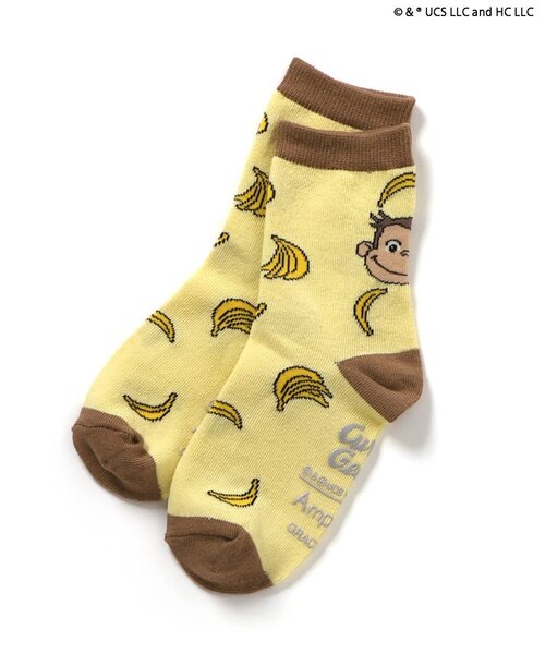 Ampersand（アンパサンド）の「【おさるのジョージ】総柄ソックス（ソックス/靴下・キッズ・オレンジ/ブラウン/グレー・12/15 /18/21）」の8枚目の写真
