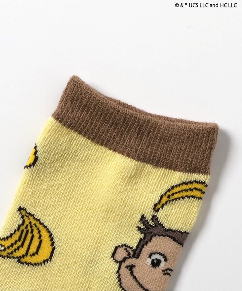 Ampersand（アンパサンド）の「【おさるのジョージ】総柄ソックス（ソックス/靴下・キッズ・オレンジ/ブラウン/グレー・12/15 /18/21）」の9枚目の写真